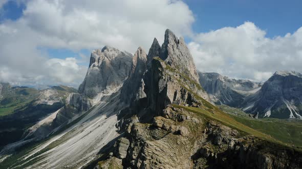 Seceda and Furchetta Summit Peaks in Trentino Alto Adige Dolomites Alps South Tyrol Italy Europe