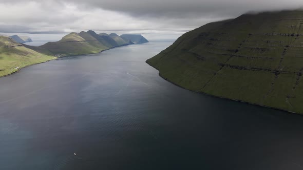 Drone From Klakkur Mountain With Coastline And Sea