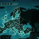 World map with European statistics: Population, Airports, Routes and Railroads. Cyan. Loopable. - VideoHive Item for Sale