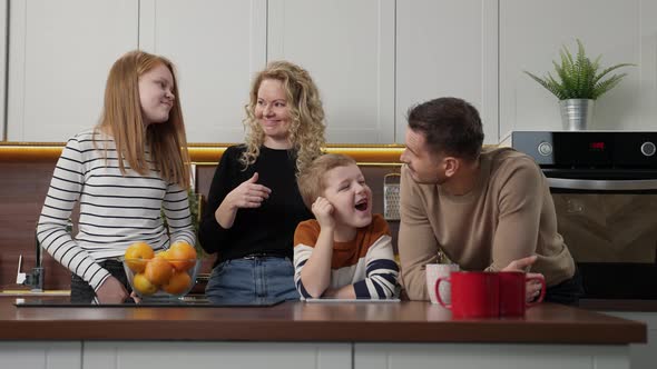 Loving Family with Hearing Disability at Home