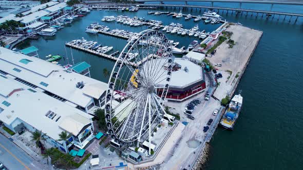 Cityscape Miami Florida United States. Touristic landmark of city.