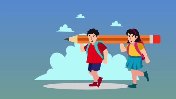 Back To School Character Animation Scene 01