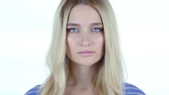 Portrait Of  Woman , White Background