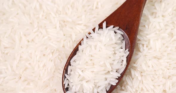 White rice and spoon