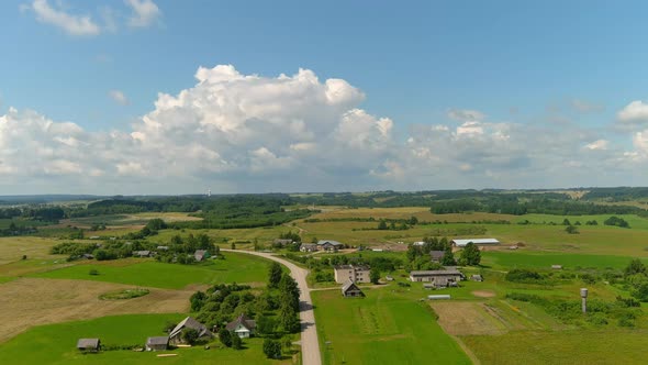 aerial drone view natural scenery at glastonbury tor. 4K stock video of rural in England.