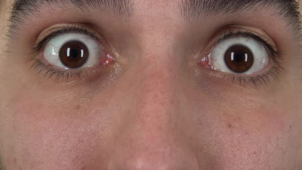 Frightened Brown Eyes of a Man, Close-up