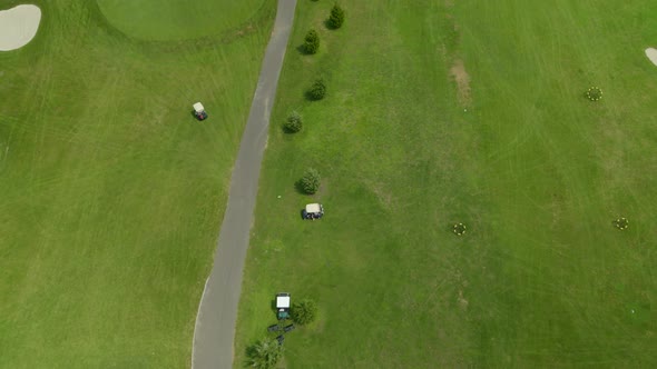 Aerial Tilt Up Shot of a Golf Course in Roslyn Long Island