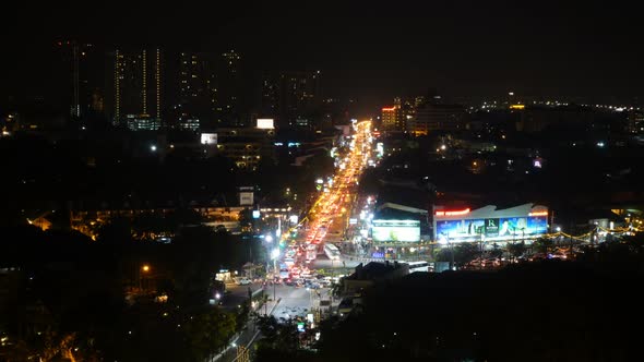 Time lapse of beautiful Pattaya city around sea ocean bay in Thailand