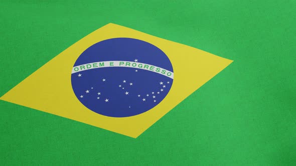 National Flag of Brazil Waving Original Size 3D Render Brazil Flag Textile or Bandeira Do Brasil