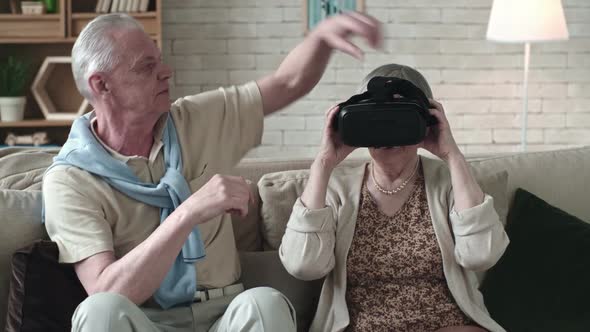 Elderly Couple with VR Headset