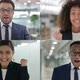 Collage of Young Business People Celebrating Success - VideoHive Item for Sale