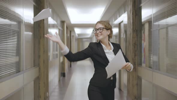 Funny Business Lady Dancing in Office