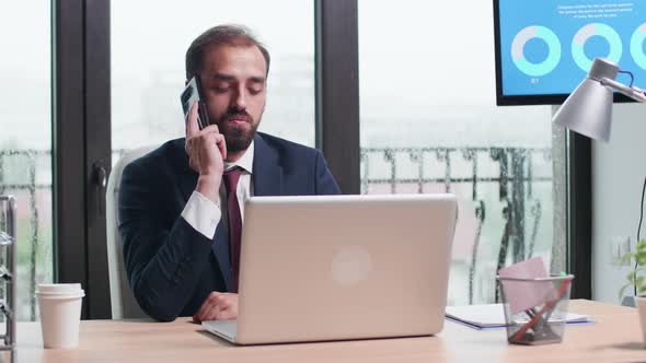 Medium Shot of Business Person Talking on the Phone