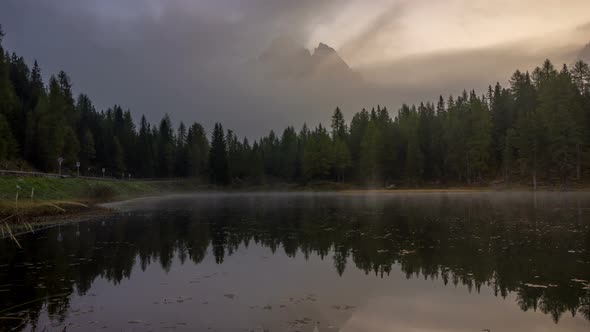 Time Lapse of Antorno lake, Dolomites, Italy