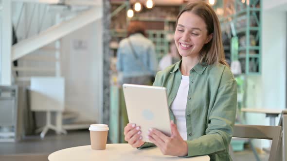 Professional Woman Doing Video Chat on Tablet