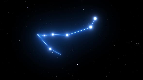 Capricorn Constellation On A Beautiful Starry Night Background