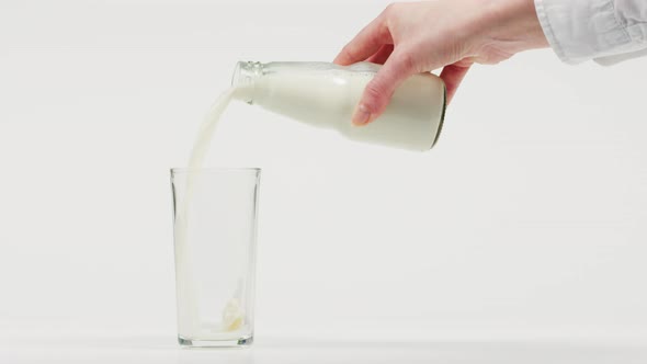 Pouring milk into glass