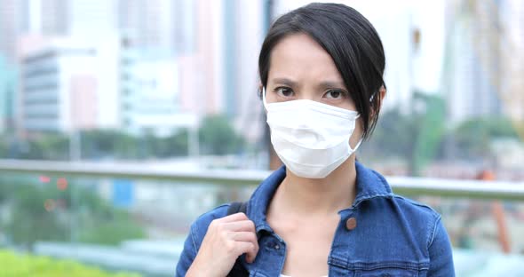 Woman wearing face mask