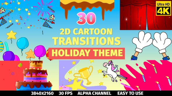 2D Cartoon Transitions Holiday Theme