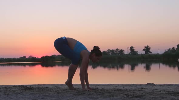 Woman Outdoors Doing Yoga