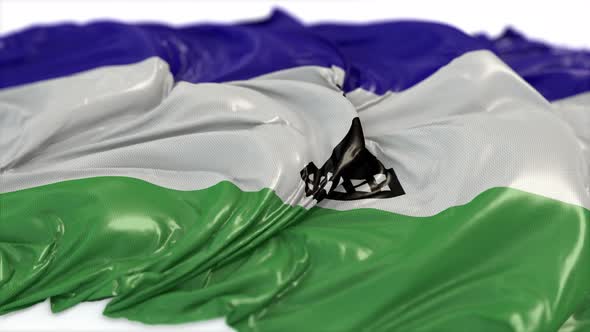 Lesotho Flag On A White Chalkboard  alt