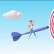 Cartoon Man Playing Dart In The Sky - VideoHive Item for Sale