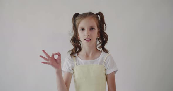 The 'OK' Hand Gesture. OK sign. Girl showing the Okay Hand Gesture. 