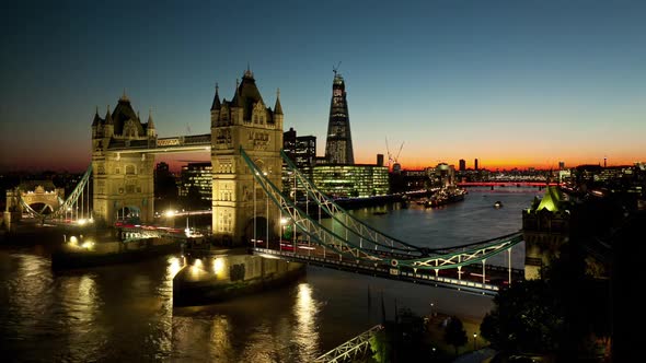 Tower Bridge in London Time Lapse