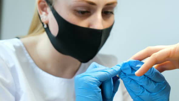 Manicure Process, Cleaning of Nails By a Milling Cutter