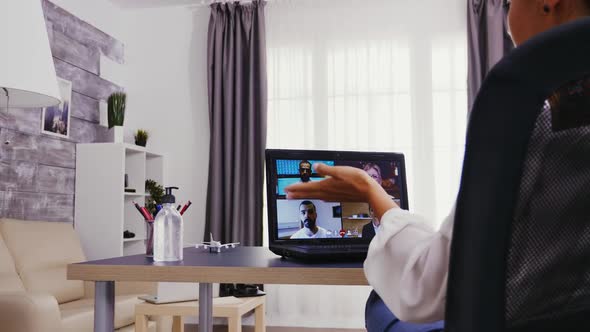 Young Woman During a Video Call