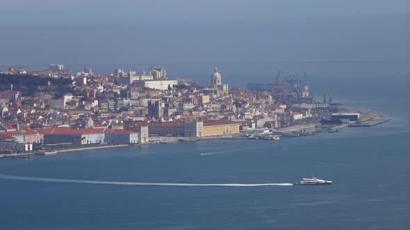 Lisbon Old City Center and Ship Portugal