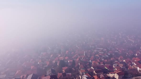 Fog Over The City Of Sarajevo Drone 