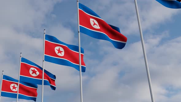 North Korea Flag on the Operating Chipset circuit board