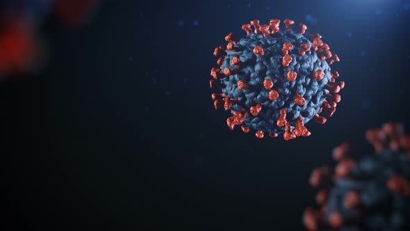 3D Render Microscope View of Coronavirus COVID19