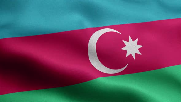 Azerbaijan Flag Seamless Closeup Waving Animation