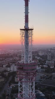 TV Tower in the Morning at Dawn in Kyiv Ukraine