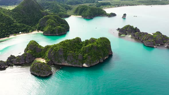 Tropical Islands and Blue Sea Aerial View