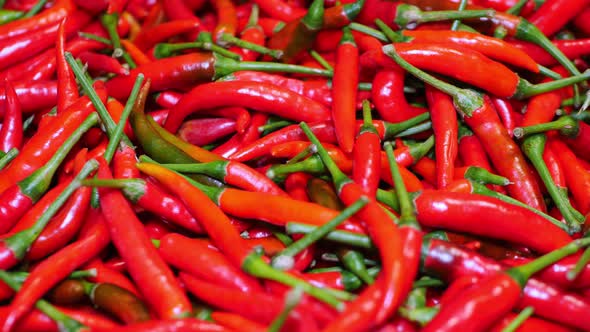 Ripe red chillies, spices of Thailand for cooking