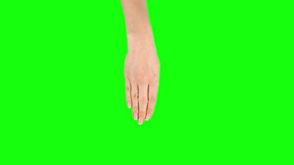 Female Hand Performing 3x Single Tap and Double Tap Tablet Screen Gesture on Green Screen. Close Up