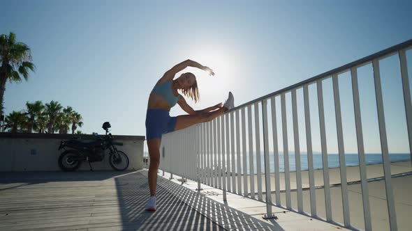 Woman Streching After Training Outdoors