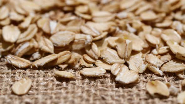 Closeup Oatmeal Texture Closeup Oat Flakes Vegetarian Healthy Food Background