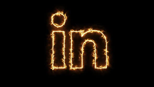 Fire Linkedin Social Media Icon