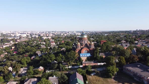 Temple in the background of the city