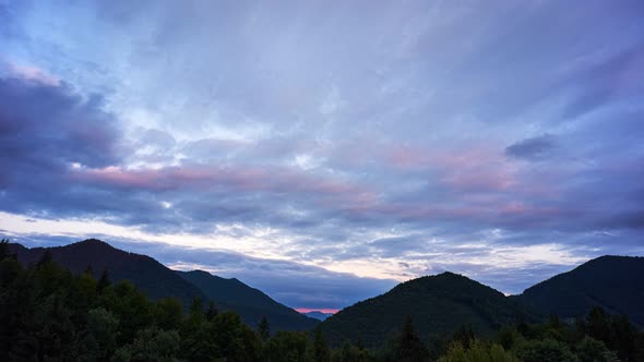 Cloudy clouds over the landscape, 4K alt