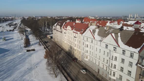 Property house in winter