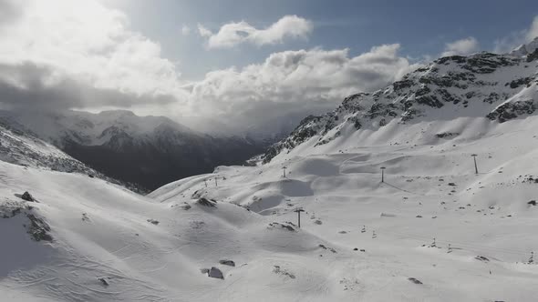 Beautiful Snowy Mountains in Winter Incredible Mountain Landscape - Drone View