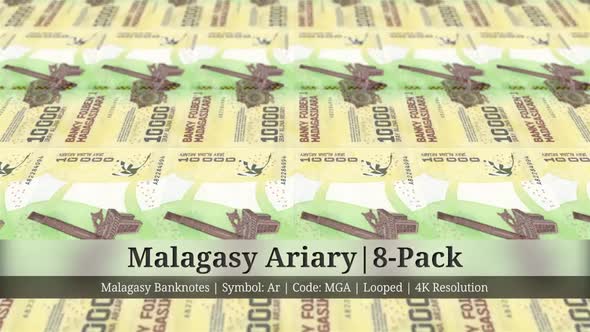 Malagasy Ariary | Madagascar Currency - 8 Pack | 4K Resolution | Looped