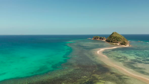 Tropical Island with Sandy Beach, Philippines, Palawan