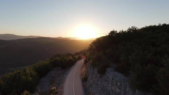 Aerial Cinematic Shot High Speed Sport Fpv Drone Flying Over Natural Mountain Cliff Canyon Country