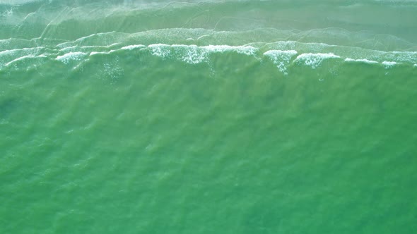 4K aerial drone view of beautiful sea waves, Flight over sea.